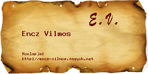 Encz Vilmos névjegykártya